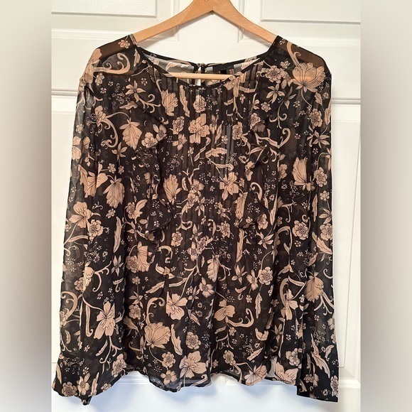 Who What Wear Tops - Who What Wear Floral Sheer Top